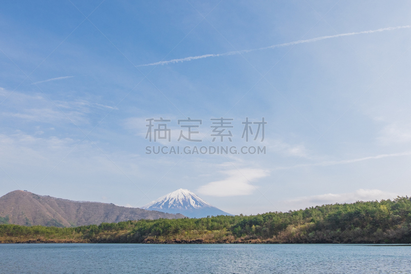 富士山,春天,saiko lake,美,里山,水平画幅,雪,无人,火山地形,符号