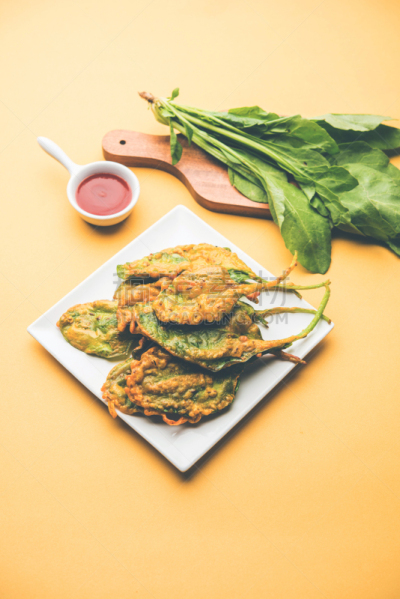 菠菜,脆,清新,配方,垂直画幅,香炸杂菜,下午茶,食品,马哈拉施特拉邦,图像