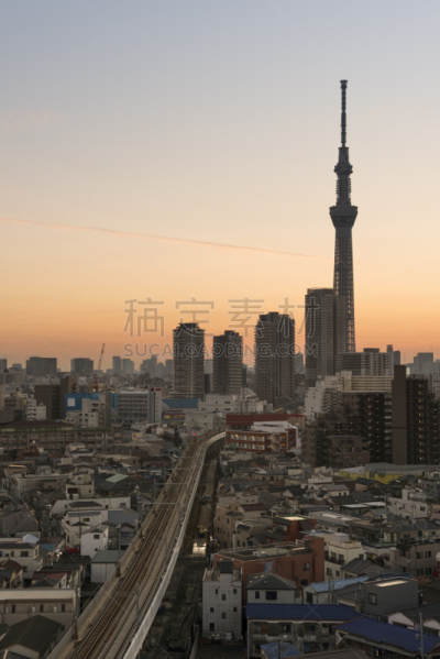 东京,城市天际线,天空树,垂直画幅,美,新宿区,夜晚,无人,曙暮光,池袋