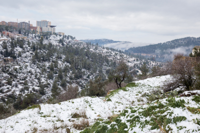 耶路撒冷,2015年,寒冷,水平画幅,山,雪,无人,建筑外部,户外,建筑结构