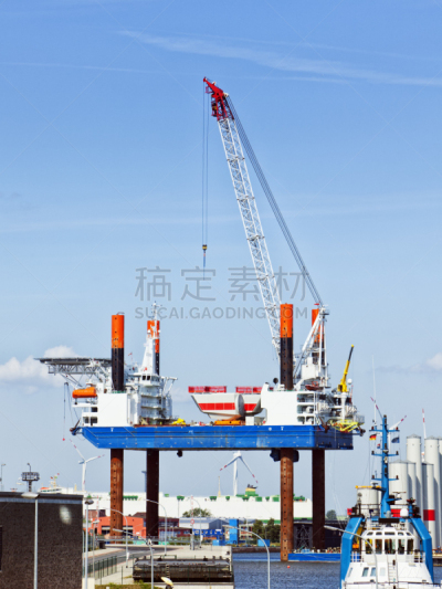 建筑平台,发电站,风,垂直画幅,风力,能源,工业船,无人,海港,货运