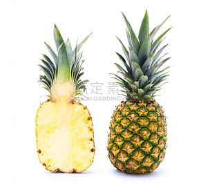 菠萝,饮食,水平画幅,水果,无人,白色背景,背景分离,甜食,影棚拍摄,热带水果