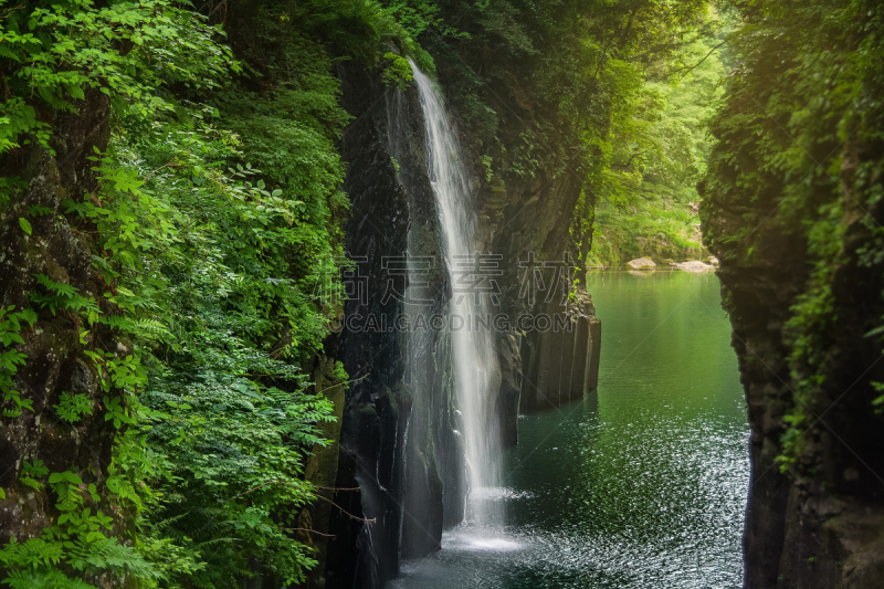 沟壑,水,灵性,水平画幅,瀑布,无人,户外,非凡的,彩色背景,戏剧性的景观