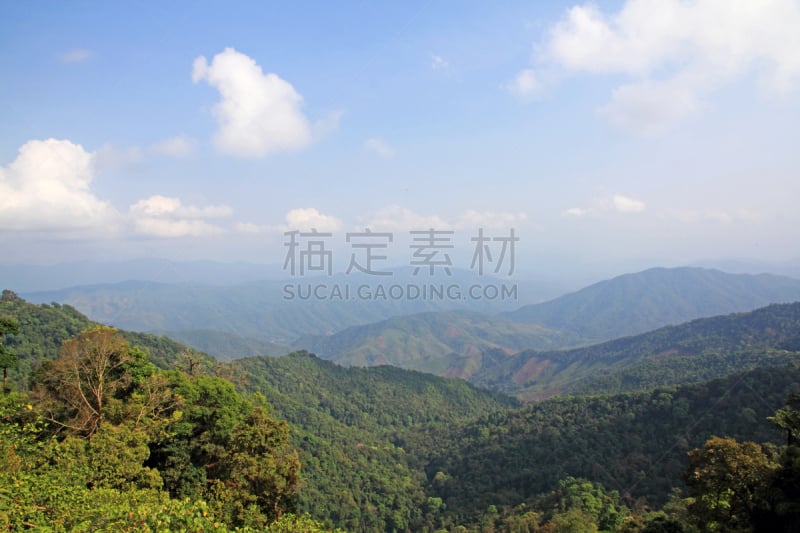 绿山国家森林公园,天空,蓝色,佛蒙特,森林,山,山谷,自然,水平画幅,云