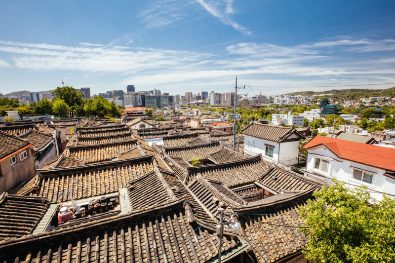 韩国,北村韩屋村,旅行者,户外,白昼,远古的,著名景点,传统,南,美