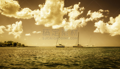 风景,加勒比海,水,天空,美,双体船,水平画幅,沙子,美人,多米尼加人
