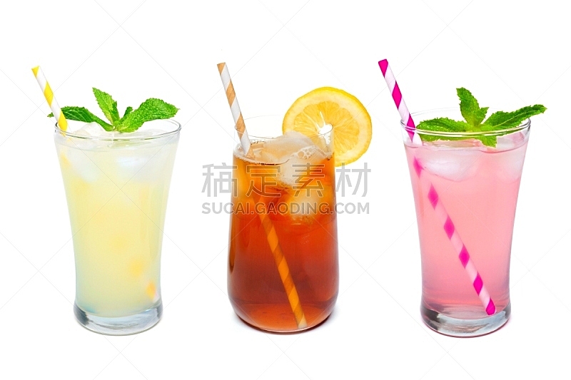 夏天,饮料,玻璃杯,三个物体,吸管,在上面,白色,褐色,水平画幅,无人