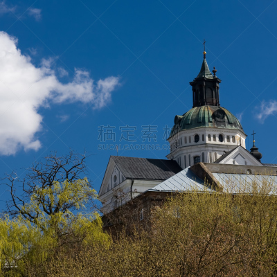 有序,修道院,乌克兰,天空,圆顶建筑,圣衣会,云景,方形画幅,春天