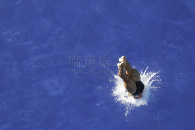 水,屈体跳水,游泳池,留白,四肢,水平画幅,高视角,美人,腿,夏天