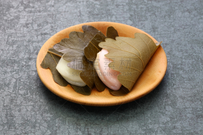 传统,日本,甜食,橡叶麻糬,饮食,水平画幅,无人,五月,赤豆,柏市