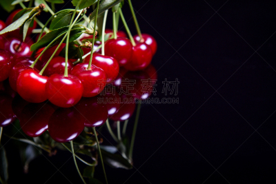 水果,黑色,玻璃,欧洲酸樱桃,平视角,水平画幅,樱桃,早期力士曼樱桃,古典式,维生素