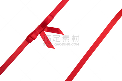 红色,蝴蝶结,白色背景,弓河,阿尔伯塔省,水平画幅,无人,缎带,摄影