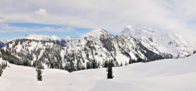 舒克森山,全景,风景,自然,卢高美瀑布,公园,松树,水平画幅,雪,冰河