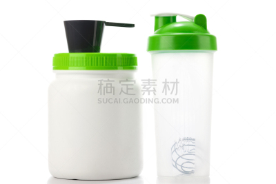 广口瓶,蛋白质,一把,绿色,糖罐,运动,背景分离,杯,营养品,塑胶