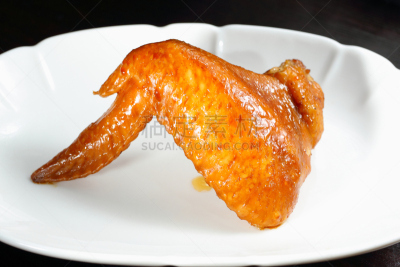 鸡翅,美味,餐具,水平画幅,无人,图像,肉,白色,瓷器,彩色图片