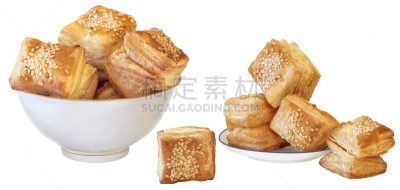 小的,白色背景,芝麻,清新,奶酥,正方形,分离着色,背景分离,餐具,自制的