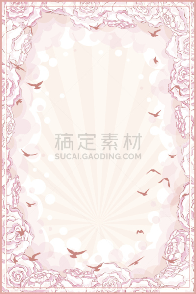 浪漫,背景,天空,美,留白,绘画插图,鸟类,玫瑰