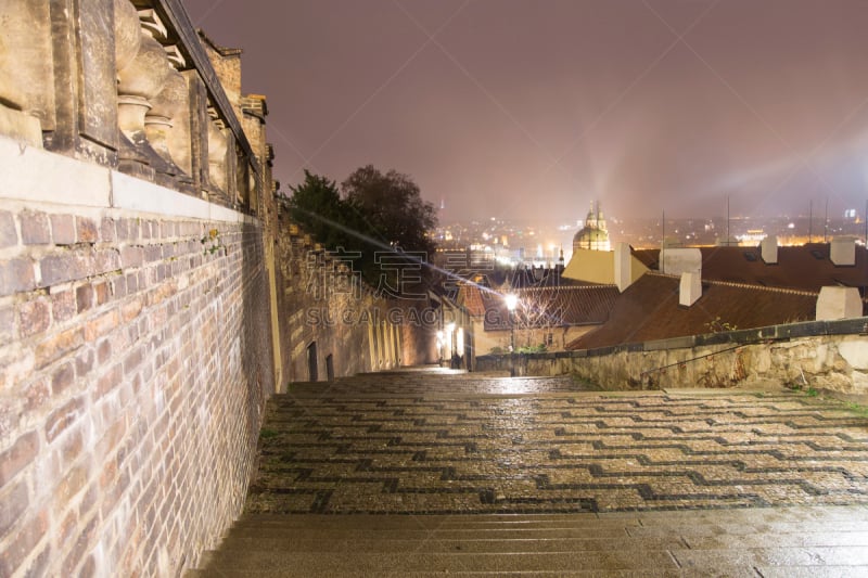 赫拉德卡尼城堡,捷克,著名景点,复杂性,布拉格,外立面,旅游目的地,水平画幅,建筑,夜晚