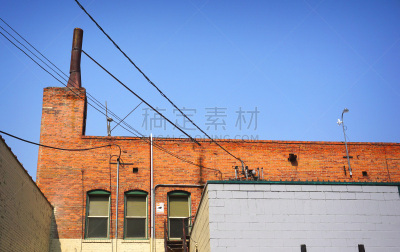 古典式,建筑外部,天空,水平画幅,无人,传统,砖墙,古老的,工厂,户外