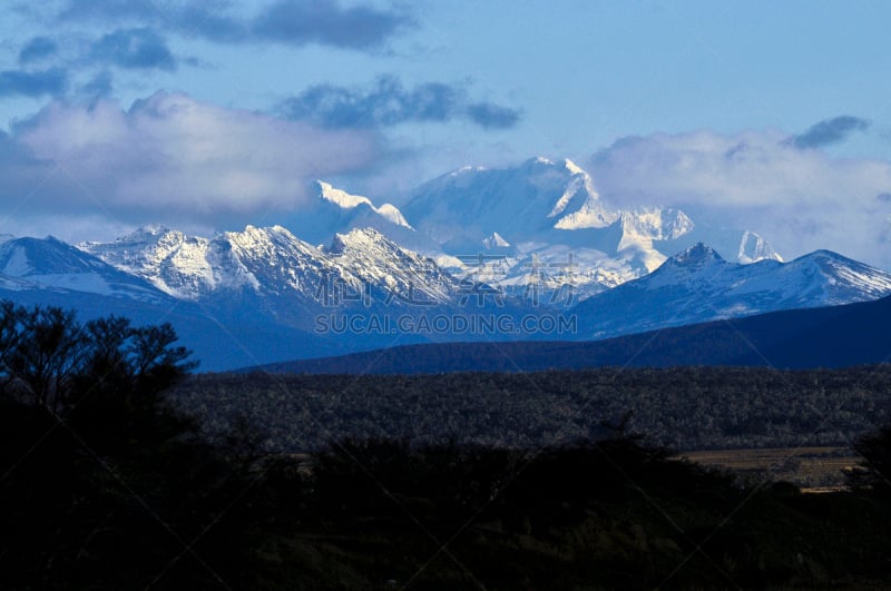 山,安地斯山脉,火地群岛,水平画幅,地形,雪,科迪勒拉·达尔文山脉,无人,户外,智利