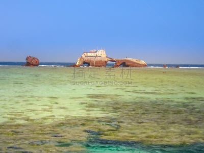 红海,水,留白,沙姆谢伊赫,水平画幅,无人,埃及,清真寺,夏天