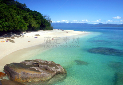 海滩,费兹罗山,水平画幅,沙子,无人,户外,岛,澳大利亚,昆士兰州