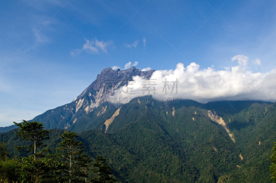 京那峇鲁山,哥打基纳巴卢,沙巴州,婆罗洲岛,天空,水平画幅,无人,早晨,户外,马来西亚