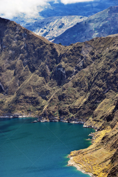 quilotoa,大特写,科多巴克西火山,厄瓜多尔,垂直画幅,安地斯山脉,地形,无人,火山地形,户外