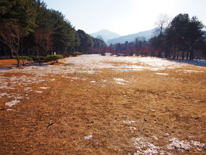 韩国,水平画幅,冬天,雪,无人,户外,朝鲜半岛,日落,摄影