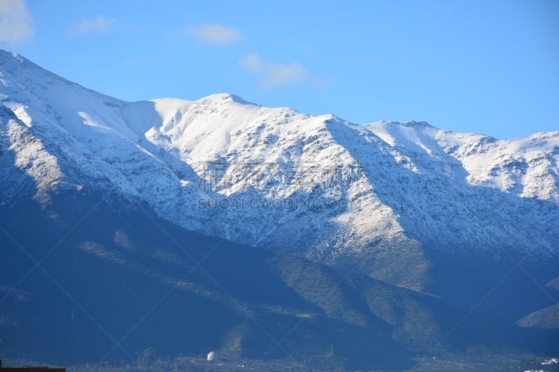 冬天,山,智利,圣地亚哥德古巴,安地斯山脉,天空,水平画幅,地形,雪,冰河