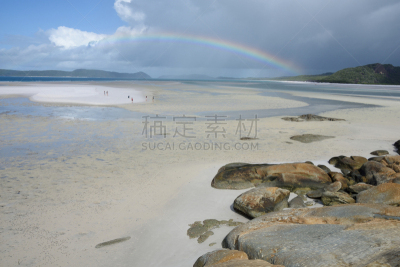 大堡礁,彩虹,圣灵群岛,澳大利亚,白天堂海滩,在上面,人,世界遗产,图像,昆士兰州
