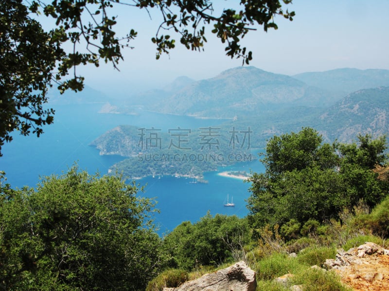 俄鲁丹尼斯,全景,海滩,土耳其,蓝湖,斐提耶,自然,水平画幅,无人,蓝色