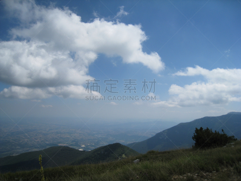 山,高处,反曲线,坎波广场,阿布鲁奇,天空,公园,水平画幅,无人,户外