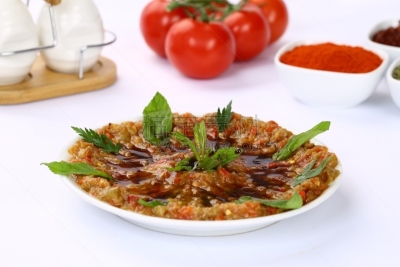 沙拉,开胃品,茄子,传统,蔬菜,热,中东食物,甜面团,清新,香料