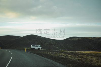 冬天,路,山,巴士,汽车,环境,雪,交通方式,草,户外