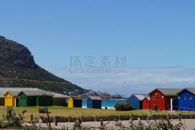 开普敦,海滩,住宅房间,色彩鲜艳,天空,水平画幅,沙子,无人,夏天,户外