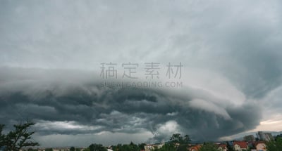 斯洛文尼亚,采列市,超级,在上面,留白,风,暴风雨,水平画幅,云,山