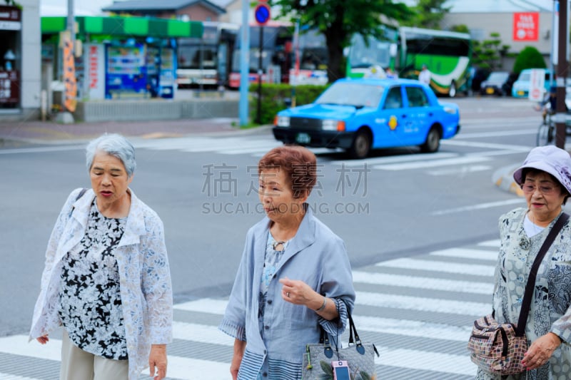 日本,老年女人,五棱郭,函馆,工作年长者,水平画幅,古老的,旅行者,户外,乐趣