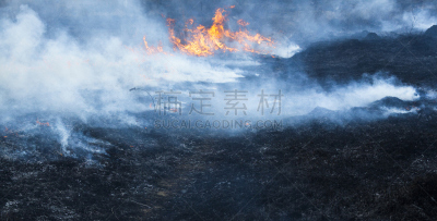 巨大的,田地,火,炭黑,纵火罪,风,草原,水平画幅,环境损害,地狱火