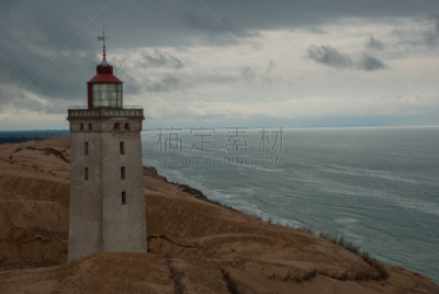 灯塔楼,被抛弃的,斯卡恩,丹麦,暴风雨,水平画幅,沙子,无人,建筑外部,户外