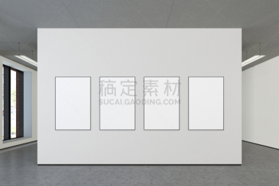 空白的,四个物体,画廊的开幕式,文件夹,模板,墙,边框,正面视角,留白