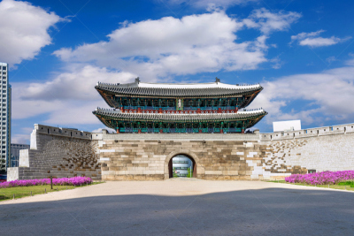 首尔,大门,南大门市场,南大门,南山塔,景福宫,水平画幅,墙,无人,符号
