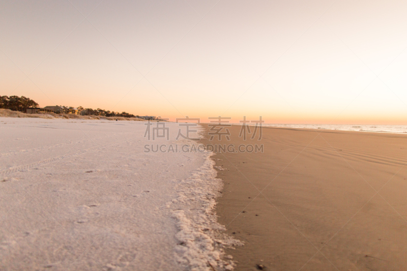 海滩,黎明,希尔顿赫德,大风雪,水,天空,沙子,林区,雪,光