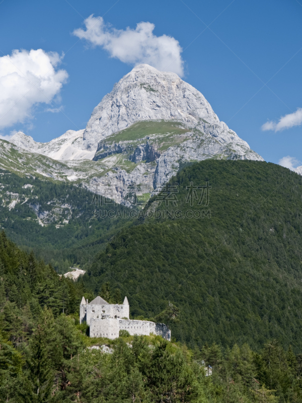 要塞,julian alps,垂直画幅,无人,石灰石,户外,石材,云景,高处,山