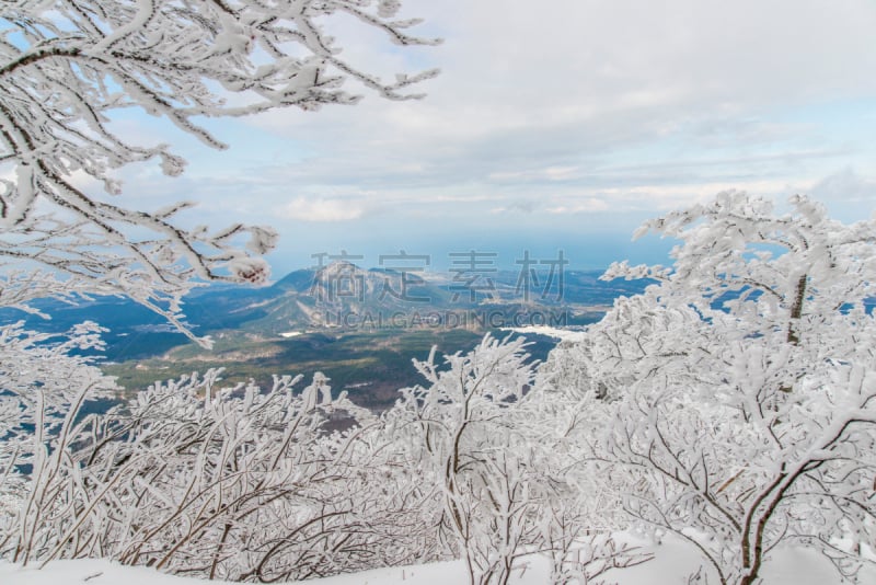 风景,冬天,山,daisen,海岸线,鸟取,活力,运动,城镇景观,云