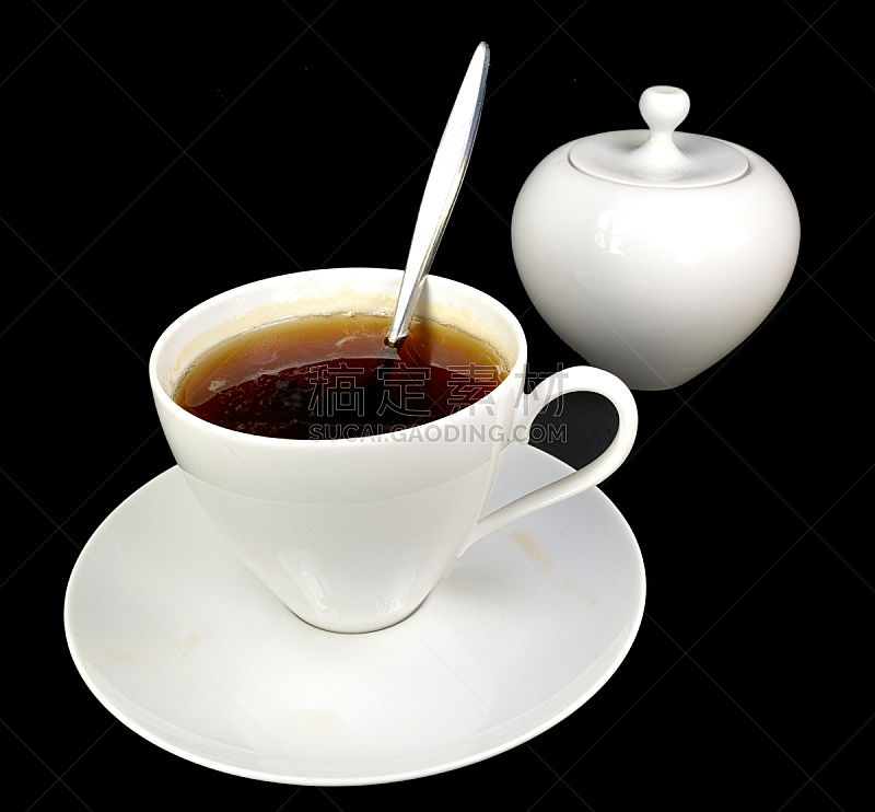 茶杯,早餐,咖啡馆,水平画幅,无人,茶碟,饮料,陶瓷制品,黑色背景,茶