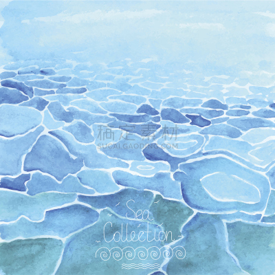 海洋,背景,水彩画,水彩颜料,冰川,北极点,水彩画颜料,水,贺卡