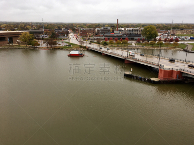 河流,酿酒厂,看,天空,美,水平画幅,云,无人,户外,都市风景