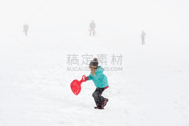 茶碟,雪,雪橇,女孩,在下面,寒冷,运动,法国,长橇运动,6岁到7岁