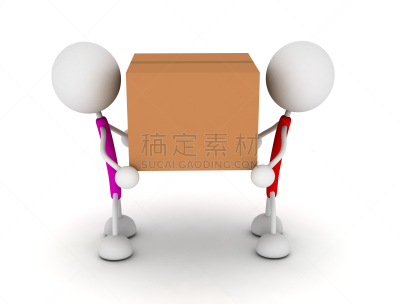 纸板,水平画幅,日本,递送人员,性格,白色背景,盒子,可爱,计算机制图,计算机图形学